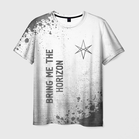 Мужская футболка 3D с принтом Bring Me the Horizon   white gradient вертикально в городе Новоалтайск, 100% полиэфир | прямой крой, круглый вырез горловины, длина до линии бедер | Тематика изображения на принте: 