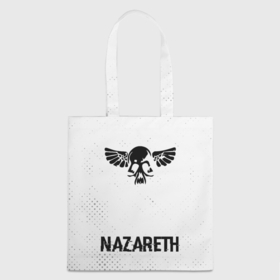 Шоппер 3D с принтом Nazareth glitch на светлом фоне по центру в городе Новоалтайск, 100% полиэстер | Плотность: 200 г/м2; Размер: 34×35 см; Высота лямок: 30 см | 