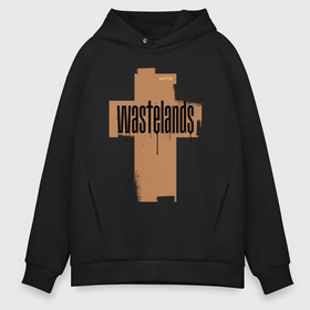 Мужское худи Oversize хлопок с принтом The rusty cross в городе Новоалтайск, френч-терри — 70% хлопок, 30% полиэстер. Мягкий теплый начес внутри —100% хлопок | боковые карманы, эластичные манжеты и нижняя кромка, капюшон на магнитной кнопке | Тематика изображения на принте: 