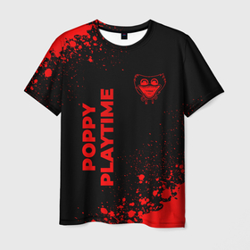 Мужская футболка 3D с принтом Poppy Playtime   red gradient вертикально в городе Новоалтайск, 100% полиэфир | прямой крой, круглый вырез горловины, длина до линии бедер | 