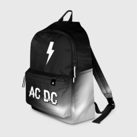 Рюкзак 3D с принтом AC DC glitch на темном фоне по центру , 100% полиэстер | лямки с регулируемой длиной, сверху петелька, чтобы рюкзак можно было повесить на вешалку. Основное отделение закрывается на молнию, как и внешний карман. Внутри два дополнительных кармана, один из которых закрывается на молнию. По бокам два дополнительных кармашка | Тематика изображения на принте: 
