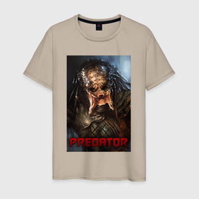 Мужская футболка хлопок с принтом Predator movie в городе Новоалтайск, 100% хлопок | прямой крой, круглый вырез горловины, длина до линии бедер, слегка спущенное плечо. | Тематика изображения на принте: 