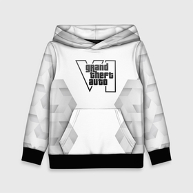 Детская толстовка 3D с принтом GTA6 white poly , 100% полиэстер | двухслойный капюшон со шнурком для регулировки, мягкие манжеты на рукавах и по низу толстовки, спереди карман-кенгуру с мягким внутренним слоем | Тематика изображения на принте: 