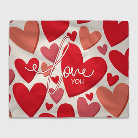 Плед 3D с принтом Love you hearts pattern , 100% полиэстер | закругленные углы, все края обработаны. Ткань не мнется и не растягивается | Тематика изображения на принте: 