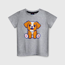 Детская футболка хлопок Рыжий щенок: в городе Новоалтайск, 100% хлопок | круглый вырез горловины, полуприлегающий силуэт, длина до линии бедер |