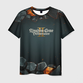 Мужская футболка 3D с принтом Kingdom Come Deliverance 2 каменная текстура в городе Новоалтайск, 100% полиэфир | прямой крой, круглый вырез горловины, длина до линии бедер | 