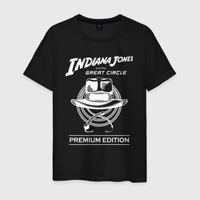 Мужская футболка хлопок с принтом Indiana Jones and the Great Circle в городе Новоалтайск, 100% хлопок | прямой крой, круглый вырез горловины, длина до линии бедер, слегка спущенное плечо. | Тематика изображения на принте: 