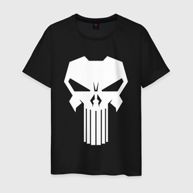 Мужская футболка хлопок с принтом The Punisher   Каратель в городе Новоалтайск, 100% хлопок | прямой крой, круглый вырез горловины, длина до линии бедер, слегка спущенное плечо. | 