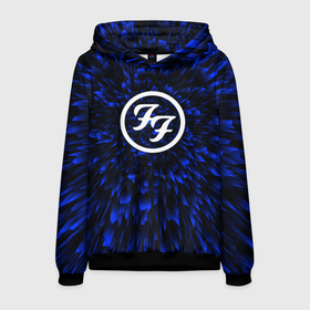 Мужская толстовка 3D с принтом Foo Fighters blue energy в Ухте, 100% полиэстер | двухслойный капюшон со шнурком для регулировки, мягкие манжеты на рукавах и по низу толстовки, спереди карман-кенгуру с мягким внутренним слоем. | Тематика изображения на принте: 