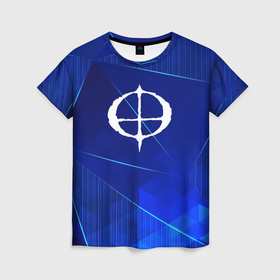 Женская футболка 3D с принтом Ozzy Osbourne blue poly в Ухте, 100% полиэфир ( синтетическое хлопкоподобное полотно) | прямой крой, круглый вырез горловины, длина до линии бедер | 