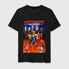 Мужская футболка хлопок с принтом Streets of rage   bare knuckle в городе Новоалтайск, 100% хлопок | прямой крой, круглый вырез горловины, длина до линии бедер, слегка спущенное плечо. | 