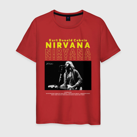 Мужская футболка хлопок с принтом Курт Кобейн Nirvana в городе Новоалтайск, 100% хлопок | прямой крой, круглый вырез горловины, длина до линии бедер, слегка спущенное плечо. | 