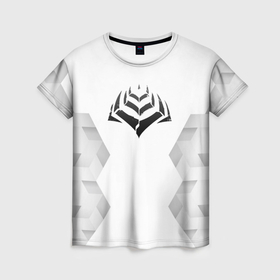 Женская футболка 3D с принтом Warframe white poly в городе Новоалтайск, 100% полиэфир ( синтетическое хлопкоподобное полотно) | прямой крой, круглый вырез горловины, длина до линии бедер | Тематика изображения на принте: 