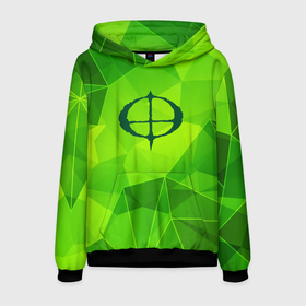 Мужская толстовка 3D с принтом Ozzy Osbourne green poly в Ухте, 100% полиэстер | двухслойный капюшон со шнурком для регулировки, мягкие манжеты на рукавах и по низу толстовки, спереди карман-кенгуру с мягким внутренним слоем. | 