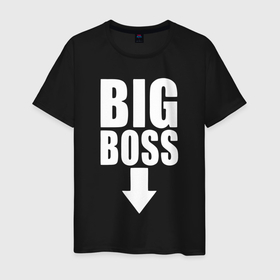 Мужская футболка хлопок с принтом Big boss arrow в Ухте, 100% хлопок | прямой крой, круглый вырез горловины, длина до линии бедер, слегка спущенное плечо. | 