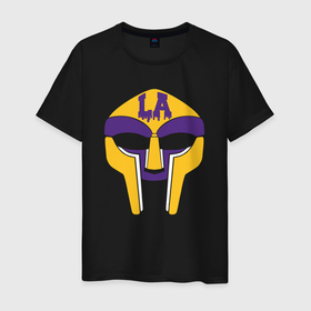 Мужская футболка хлопок с принтом Doom Lakers в Ухте, 100% хлопок | прямой крой, круглый вырез горловины, длина до линии бедер, слегка спущенное плечо. | 