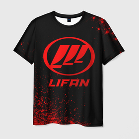 Мужская футболка 3D с принтом Lifan   red gradient в Петрозаводске, 100% полиэфир | прямой крой, круглый вырез горловины, длина до линии бедер | 