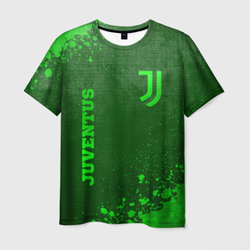 Мужская футболка 3D с принтом Juventus   green gradient вертикально в городе Новоалтайск, 100% полиэфир | прямой крой, круглый вырез горловины, длина до линии бедер | 
