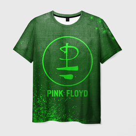 Мужская футболка 3D с принтом Pink Floyd   green gradient в Архангельске, 100% полиэфир | прямой крой, круглый вырез горловины, длина до линии бедер | Тематика изображения на принте: 