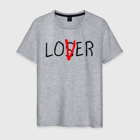 Мужская футболка хлопок с принтом Loser lover It в Петрозаводске, 100% хлопок | прямой крой, круглый вырез горловины, длина до линии бедер, слегка спущенное плечо. | Тематика изображения на принте: 