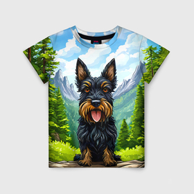 Детская футболка 3D Скотч терьер в лесу: в Ухте, 100% гипоаллергенный полиэфир | прямой крой, круглый вырез горловины, длина до линии бедер, чуть спущенное плечо, ткань немного тянется |
