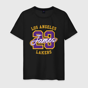 Мужская футболка хлопок с принтом Lebron James Lakers , 100% хлопок | прямой крой, круглый вырез горловины, длина до линии бедер, слегка спущенное плечо. | Тематика изображения на принте: 