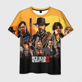 Мужская футболка 3D с принтом Red Dead Redemption 2 в городе Новоалтайск, 100% полиэфир | прямой крой, круглый вырез горловины, длина до линии бедер | 