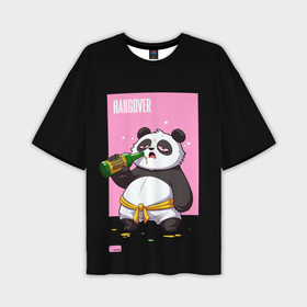 Мужская футболка oversize 3D с принтом Rum and Panda в Архангельске,  |  | Тематика изображения на принте: 