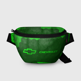 Поясная сумка 3D с принтом Chevrolet   green gradient по горизонтали в городе Новоалтайск, 100% полиэстер | плотная ткань, ремень с регулируемой длиной, внутри несколько карманов для мелочей, основное отделение и карман с обратной стороны сумки застегиваются на молнию | 