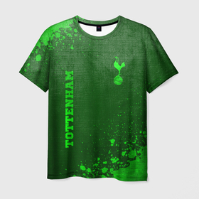 Мужская футболка 3D с принтом Tottenham   green gradient вертикально в Петрозаводске, 100% полиэфир | прямой крой, круглый вырез горловины, длина до линии бедер | Тематика изображения на принте: 