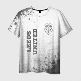 Мужская футболка 3D с принтом Leeds United   white gradient вертикально в городе Новоалтайск, 100% полиэфир | прямой крой, круглый вырез горловины, длина до линии бедер | 