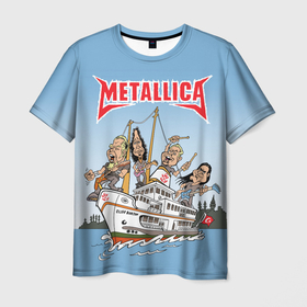 Мужская футболка 3D с принтом Metallica   on the ship в городе Новоалтайск, 100% полиэфир | прямой крой, круглый вырез горловины, длина до линии бедер | Тематика изображения на принте: 