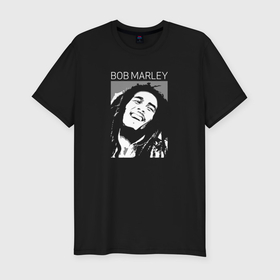 Мужская футболка хлопок Slim с принтом Bob Marley abstract portrait в Архангельске, 92% хлопок, 8% лайкра | приталенный силуэт, круглый вырез ворота, длина до линии бедра, короткий рукав | Тематика изображения на принте: 