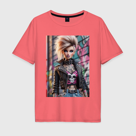 Мужская футболка хлопок Oversize с принтом Cool Barbie   ai art fantasy в Ухте, 100% хлопок | свободный крой, круглый ворот, “спинка” длиннее передней части | Тематика изображения на принте: 