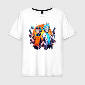Мужская футболка хлопок Oversize с принтом Fnatic esports team   Rick and Morty в Петрозаводске, 100% хлопок | свободный крой, круглый ворот, “спинка” длиннее передней части | Тематика изображения на принте: 