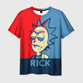 Мужская футболка 3D с принтом Rick pop art в Петрозаводске, 100% полиэфир | прямой крой, круглый вырез горловины, длина до линии бедер | Тематика изображения на принте: 
