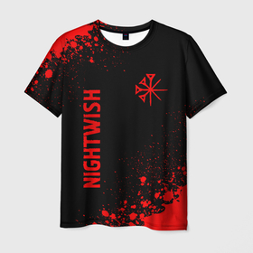 Мужская футболка 3D с принтом Nightwish   red gradient вертикально в городе Новоалтайск, 100% полиэфир | прямой крой, круглый вырез горловины, длина до линии бедер | 
