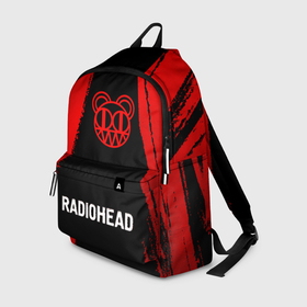 Рюкзак 3D с принтом Radiohead   red gradient по центру в городе Новоалтайск, 100% полиэстер | лямки с регулируемой длиной, сверху петелька, чтобы рюкзак можно было повесить на вешалку. Основное отделение закрывается на молнию, как и внешний карман. Внутри два дополнительных кармана, один из которых закрывается на молнию. По бокам два дополнительных кармашка | 