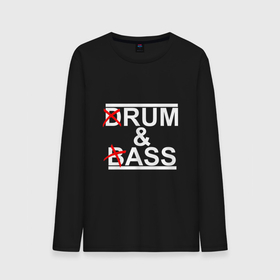 Мужской лонгслив хлопок с принтом Drum and bass black в Ухте, 100% хлопок |  | Тематика изображения на принте: 