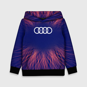 Детская толстовка 3D с принтом Audi red energy в Петрозаводске, 100% полиэстер | двухслойный капюшон со шнурком для регулировки, мягкие манжеты на рукавах и по низу толстовки, спереди карман-кенгуру с мягким внутренним слоем | Тематика изображения на принте: 