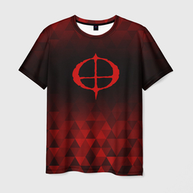 Мужская футболка 3D с принтом Ozzy Osbourne red poly в Ухте, 100% полиэфир | прямой крой, круглый вырез горловины, длина до линии бедер | 
