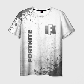 Мужская футболка 3D с принтом Fortnite   white gradient вертикально в городе Новоалтайск, 100% полиэфир | прямой крой, круглый вырез горловины, длина до линии бедер | 