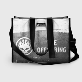 Сумка-шоппер 3D с принтом The Offspring   grey gradient по горизонтали в Архангельске, 100% полиэстер | застегивается на металлическую кнопку; внутренний карман застегивается на молнию. Стенки укреплены специальным мягким материалом, чтобы защитить содержимое от несильных ударов
 | 