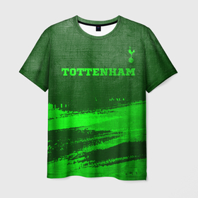 Мужская футболка 3D с принтом Tottenham   green gradient посередине в Петрозаводске, 100% полиэфир | прямой крой, круглый вырез горловины, длина до линии бедер | Тематика изображения на принте: 
