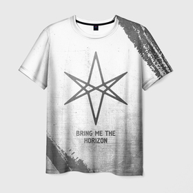 Мужская футболка 3D с принтом Bring Me the Horizon   white gradient в городе Новоалтайск, 100% полиэфир | прямой крой, круглый вырез горловины, длина до линии бедер | Тематика изображения на принте: 