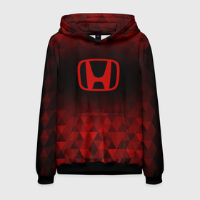 Мужская толстовка 3D с принтом Honda red poly в городе Новоалтайск, 100% полиэстер | двухслойный капюшон со шнурком для регулировки, мягкие манжеты на рукавах и по низу толстовки, спереди карман-кенгуру с мягким внутренним слоем. | Тематика изображения на принте: 