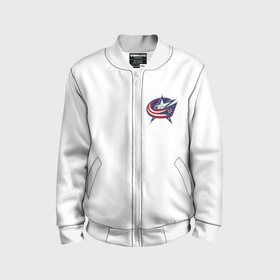 Детский бомбер 3D с принтом Columbus blue jackets   Sergey Bobrovsky , 100% полиэстер | застегивается на молнию, по бокам два кармана без застежек, мягкие манжеты, по низу бомбера и на воротнике — эластичная резинка | 