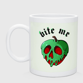 Кружка керамическая с принтом Белоснежка   bite me   отравленное Яблоко в городе Новоалтайск, керамика | объем — 330 мл, диаметр — 80 мм. Принт наносится на бока кружки, можно сделать два разных изображения | Тематика изображения на принте: 