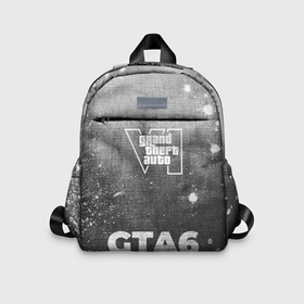 Детский рюкзак 3D с принтом GTA6   grey gradient по центру , 100% полиэстер | лямки с регулируемой длиной, сверху петелька, чтобы рюкзак можно было повесить на вешалку. Основное отделение закрывается на молнию, как и внешний карман. Внутри дополнительный карман. По бокам два дополнительных кармашка | Тематика изображения на принте: 