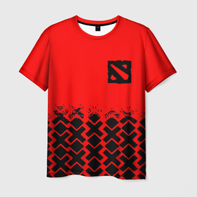 Мужская футболка 3D с принтом Dota игровой паттерн в городе Новоалтайск, 100% полиэфир | прямой крой, круглый вырез горловины, длина до линии бедер | 